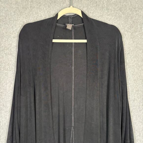 Chicos Travelers Cardigan XL 3 Open Slinky Hi Lo Asymmetric Acetate Tunic Flowy* - Picture 2 of 12